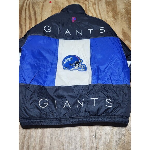vintage PRO PLAYER Men M NFL NY NEW YORK GIANTS jacket Black @O